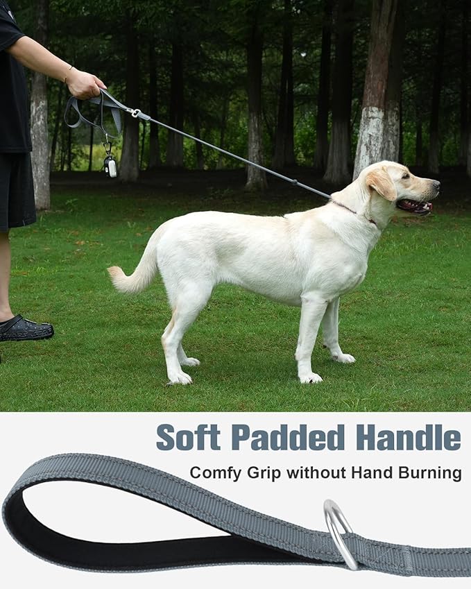 Aiyuda Tangle-Free Slip Lead for Dogs with Padded Traffic Handle 6ft Dog 40 LBS,