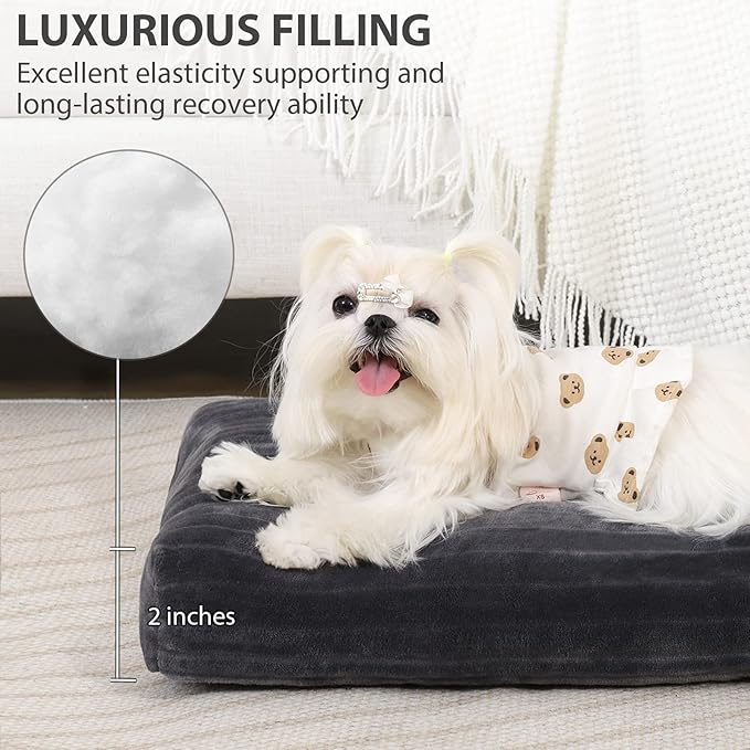Dog Crate Bed Washable Dog Beds for XX-Small Dogs Deluxe Thick Flannel Fluffy Comfy Kennel Pad Anti-Slip & Anti-Scratch Pet Sleeping Mat 17 x 11 Inch,