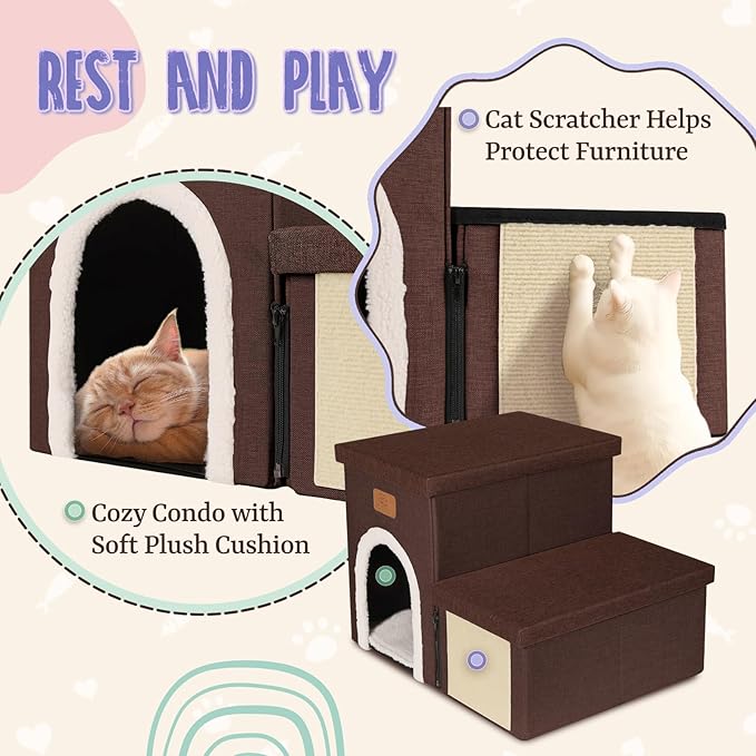 downluxe Dog Stairs for Small Dogs (2-Step Pet