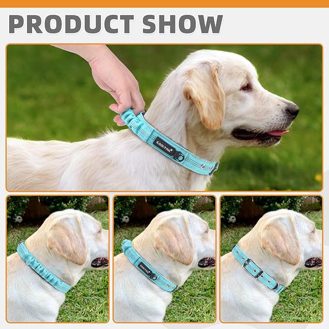 KOOLTAIL Tactical Dog Collar with Handle-Heavy Duty Dog Collar for Military Training