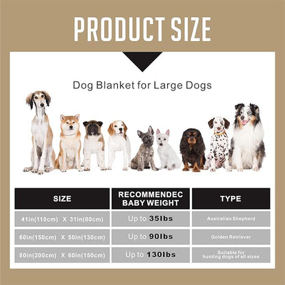 Gowyeg® Dog Blankets for Large Dogs Upgraded, Dog Cat Flannel Blankets Washable, Cute Bone Dog Paw Print Blanket for Bed Cover, Couch, Crate, 80x60 inch