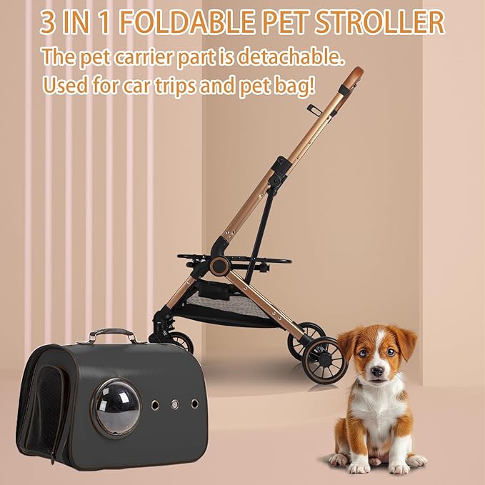 Magicorange Pet Stroller 3 in 1 Dog Stroller for Medium Small Size Dogs