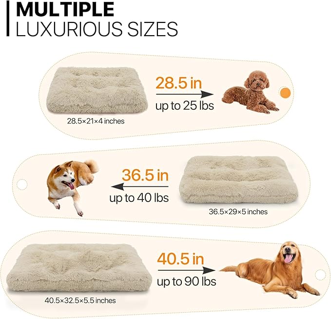 MoNiBloom 28.5"x21"x4" Dog Beds for Small Size Dogs Machine-Washable Long Plush Pet Beds Warming Cozy Soft Bed for Dogs and Cat
