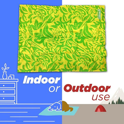 Coleman Small Green Botanical Pattern Reversible Cooling Mat 18” x 24”