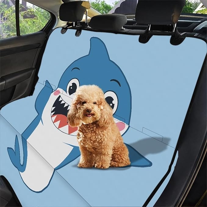 AFPANQZ Cartoon Shark Design Dog Cat Seat Cover