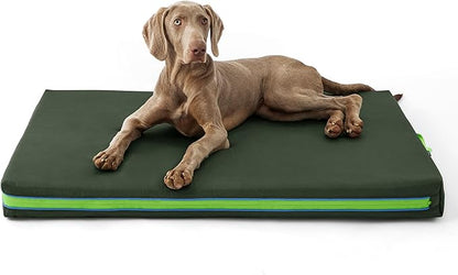 Bedsure Chewproof Durable Outdoor Waterproof Dog Bed with Heavy Duty Cover (44"x32", Moss