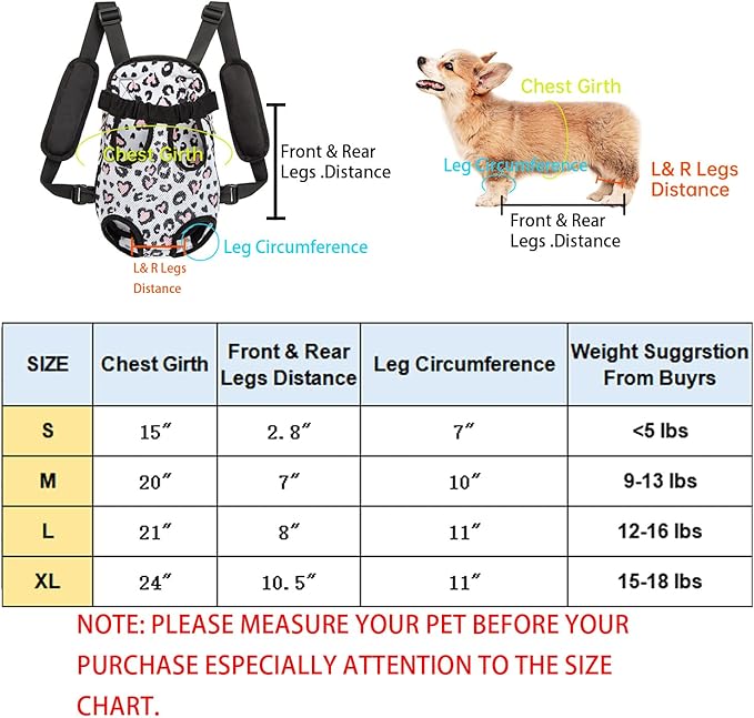 Pet Dog Carrier Backpack Legs Out Adjustable Pet Front Cat Backpack Carrier Travel Bag for Traveling Hiking Camping for Small Medium Dogs Cats Puppies