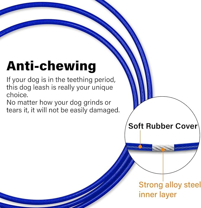 6 Feet Heavy Duty Dog Leash Super Strong Special Stainless Steel Alloy Metal Wire