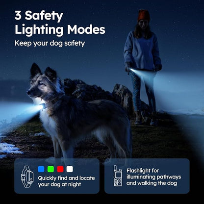 Dog Shock Collar 3300FT with Light for Night Walks