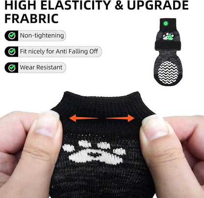 PUPTECK Anti Slip Dog Socks 2 Pairs with Double Grippers for Hardwood Floors