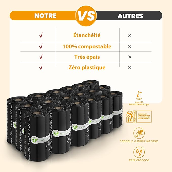 100% Compostable Dog Poop Bags-270 Counts 18Rolls