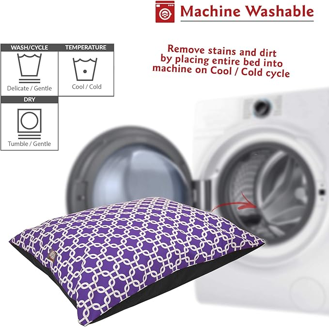 Majestic Pet Rectangle Medium Dog Bed Washable – Non Slip Comfy Pet Bed – Dog Crate Bed Super Value Pillow Dog Bed – Dog Kennel Bed for Sleeping 35 x 28 Inch