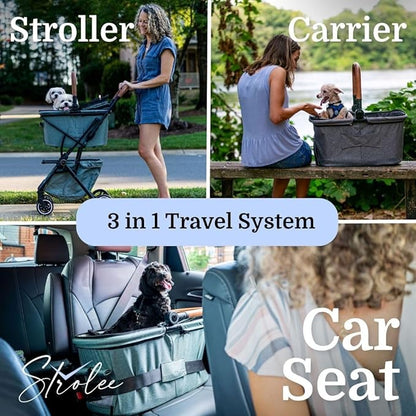 Luxury Pet Stroller & Personal Folding Shopping Cart on Premium Wheels – Lightweight Aluminum Frame – Removable Bassinet