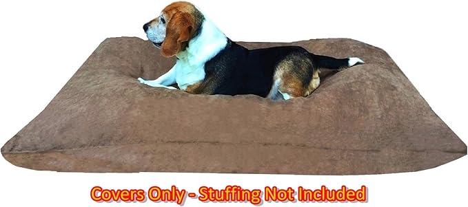 Dogbed4less Do It Yourself DIY Pet Bed Pillow Duvet Suede Cover + Waterproof Internal case for Dog/Cat at Large 48"X29" Brown Color