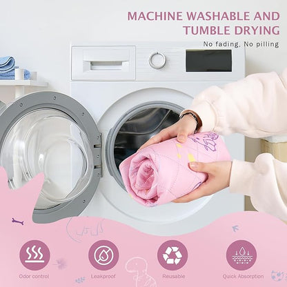 IEUUMLER Washable Pee Pads for Dogs 1 Pack EU007 (Pink 48"X48"-1pcs)