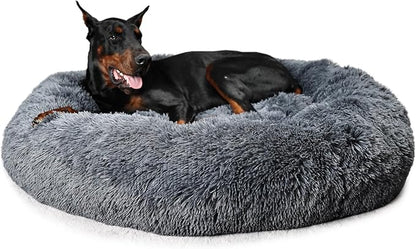 Dog Beds for Extra Large Dogs Calming Dog Bed Washable Fluffy Anti-Anxiety Round Pet Bed 45 Inches Detachable Dog Bed