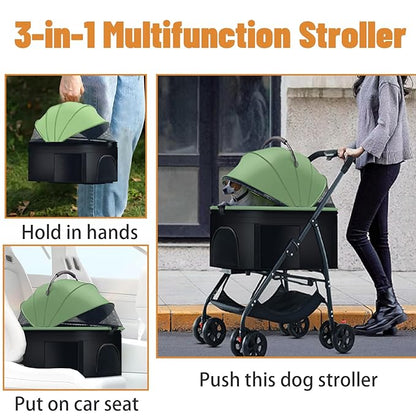 3-in-1 Pet Dog Stroller 55lbs, Dog
