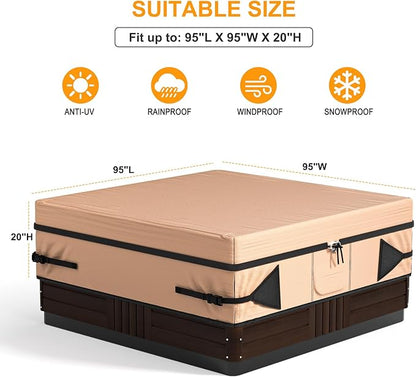 Hot Tub Cover 600D Hot (95 x 95 x 20 inch,