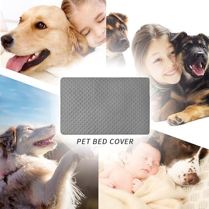 Dog Blankets for Couch Protection Waterproof Dog Bed Covers Pet Blanket Furniture Protector (Grey+Dark Grey 82"x96")