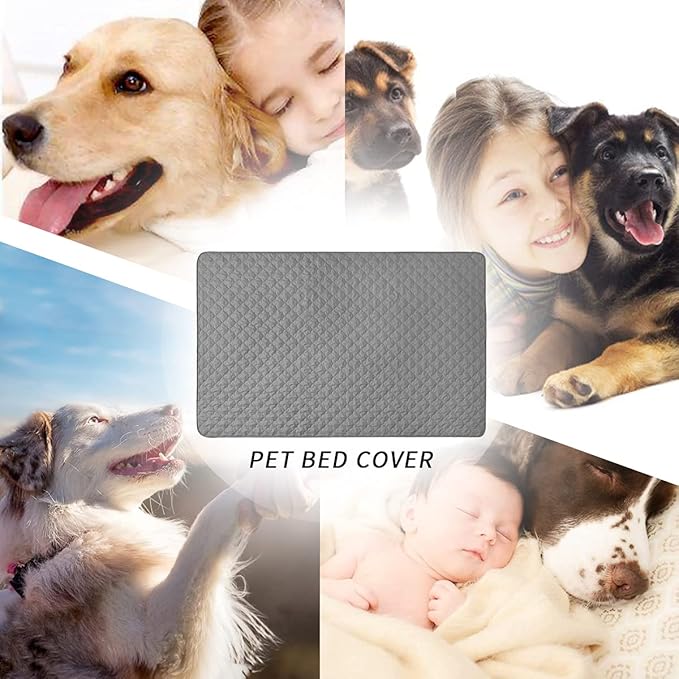 Dog Blankets for Couch Protection Waterproof Dog Bed Covers Pet Blanket Furniture Protector (Grey+Dark Grey 52"x82")