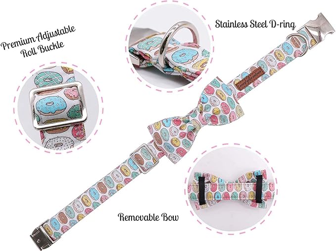 Unique Style Paws Dog Collar with Bow