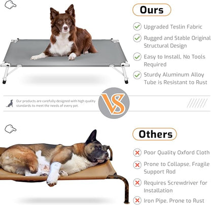Dog Beds Large Sized Dog: Raised Elevated Cooling Cots Chew Proof Dog Bed