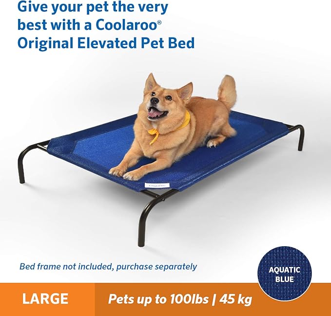 Coolaroo The Original Elevated Pet Bed Replacement Cover, Large, Aquatic Blue