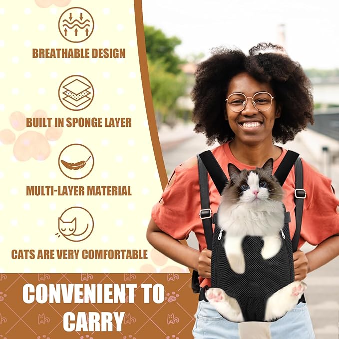 Pet Carrier Backpack, Adjustable Cat Carrier Backpacks, Front Carrier for Small Dogs, Front Facing Dog Carrier, Dog Hiking Backpack, Cat Front Carrier Chest, Pet Backpack Carrier for Cats