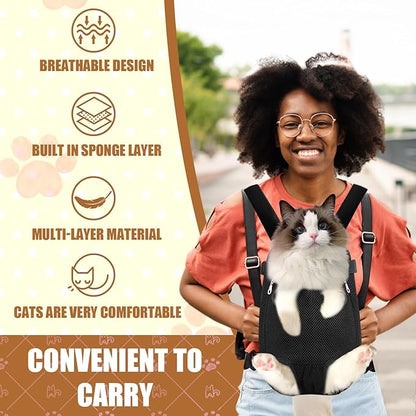 Pet Carrier Backpack, Adjustable Cat Carrier Backpacks, Front Carrier for Small Dogs, Front Facing Dog Carrier, Dog Hiking Backpack, Cat Front Carrier Chest, Pet Backpack Carrier for Cats