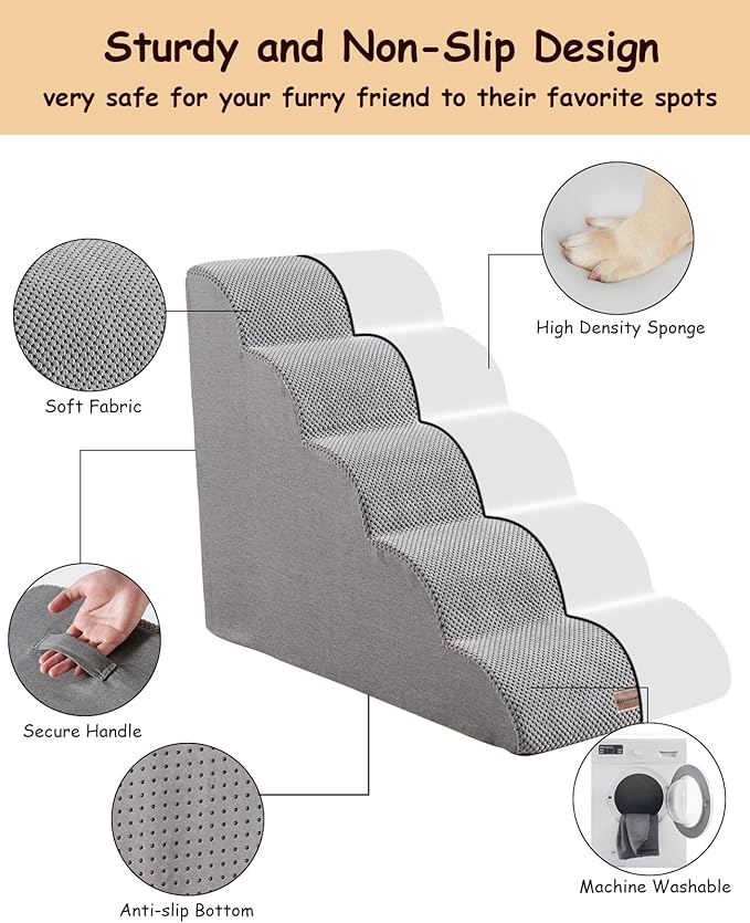 Dog Ramp for Bed Couch 5 Steps