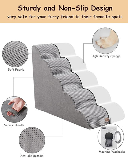 Dog Ramp for Bed Couch 5 Steps