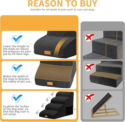 Topmart High Density Foam Dog Steps 4 Tiers