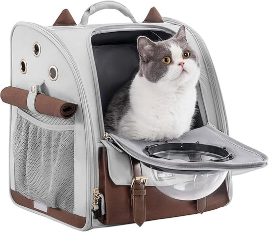 Clear Bubble Cat Carrier Backpack, Space Capsule Pet Carrier Backpack for Large Cats and Small Dog, Breathable Dog Backpack Carrier for Travel and Hiking