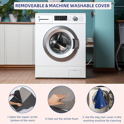 Pettycare Dog Stairs Ramp for High Beds and Couch 3 Steps,Navy