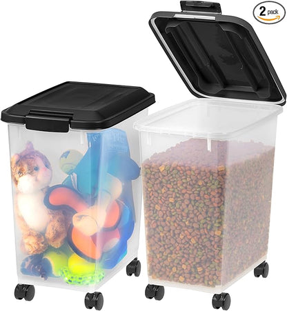 IRIS USA Dog Food Storage Container 2 Pack, 30 lbs