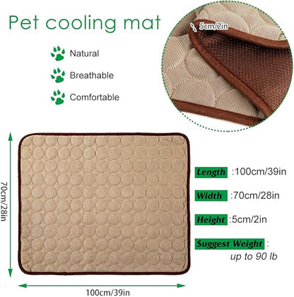 VeMee Cooling Mat Pad for Dogs Cats Ice Silk Mat Cooling Blanket Cushion for Kennel/Sofa/Bed/Floor/Car Seats Cooling (XL:40 x 28 inches