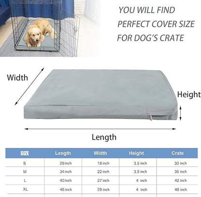 Waterproof Dog Bed Cover,Dog Crate Pad Cover with Zipper,Oxford Dog Bed Sheets,Pet Bed Cover Hair Easy to Remove,Dog Bed Covers Replacement Washable (Gray #1, 29 * 18 * 3.5inch)