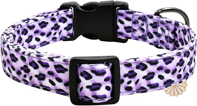 Leopard Patterns Dog Collar with Pendant