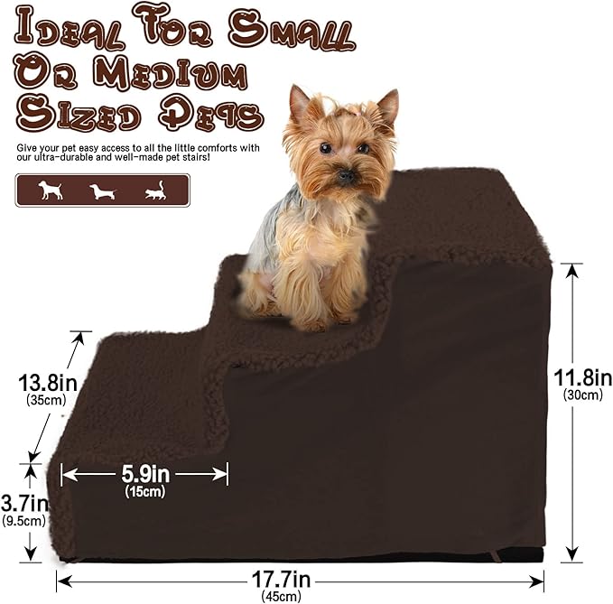 Topmart Plastic Dog Stairs Steps for Small Dogs & Cats 3 Tiers