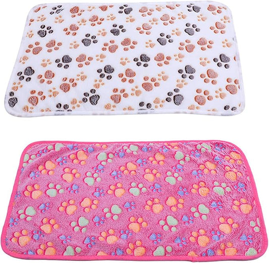 Pet Blanket for Cat & Dog Sleep Mat Bed Cover Soft Warm Blanket for Hamster Puppy and Other Animals (Small, Pink+White)