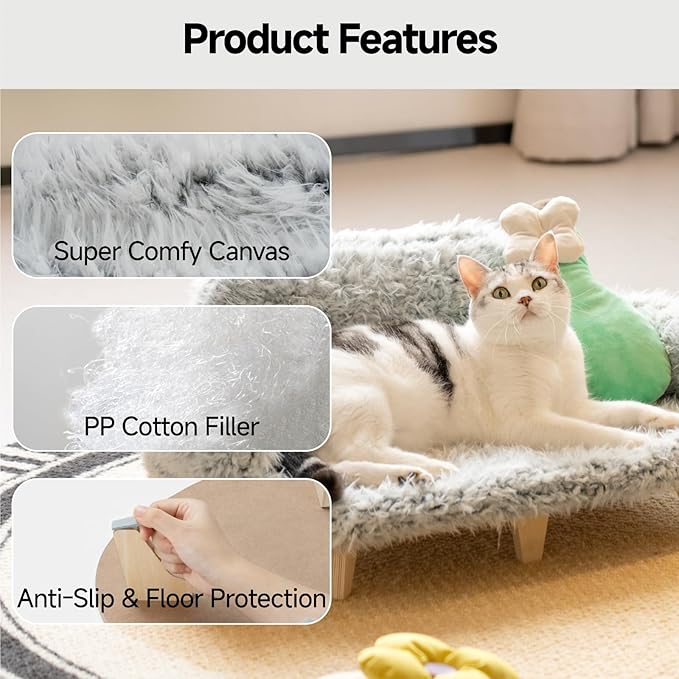 MEWOOFUN Cat Bed with Removable Washable Cover