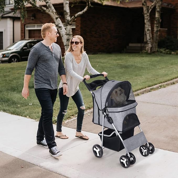 Pet Stroller for Medium Small Dogs Foldable 4 33lbs Capacity