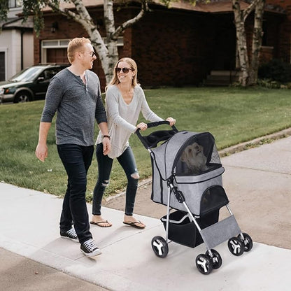Pet Stroller for Medium Small Dogs Foldable 4 33lbs Capacity