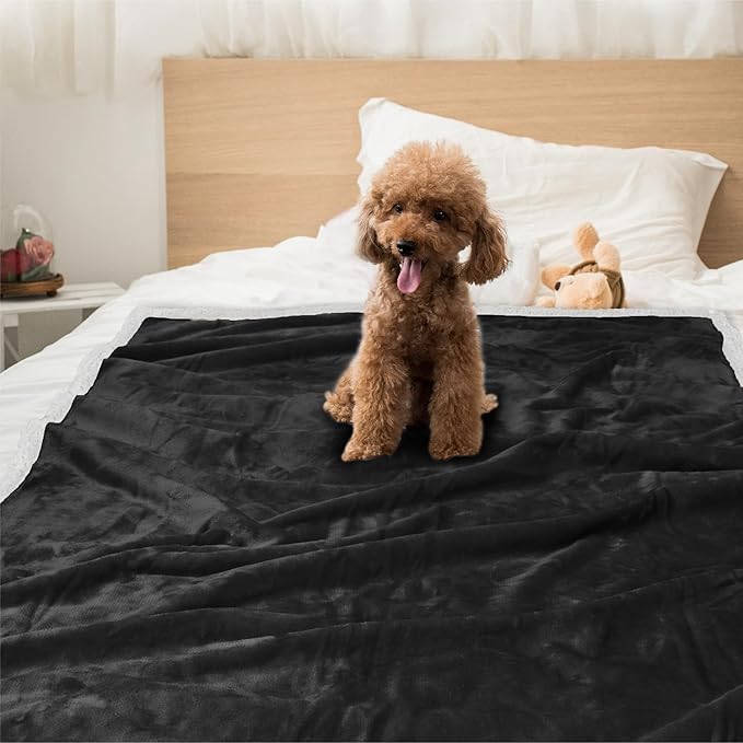 PetAmi Waterproof Dog Blanket for Small Medium Dog 29x40 Black