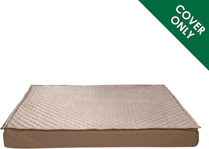 Furhaven Replacement Dog Bed Cover Water-Resistant Indoor/Outdoor Quilt Top Convertible Mattress, Washable - Sand, Jumbo (X-Large)