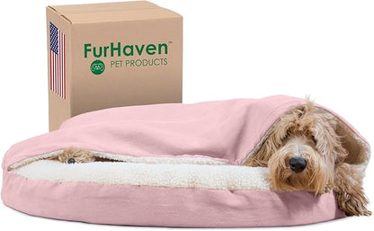 Furhaven 35" Round Orthopedic Dog Bed for Large/Medium Dogs w/ Removable Washable Cover 50 lbs 35-inch