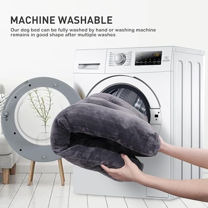 Dog Crate Bed Washable Dog Beds for Medium Dogs Deluxe Thick Flannel Fluffy Comfy Kennel Pad Anti-Slip & Anti-Scratch Pet Sleeping Mat 29 x 21 Inch,