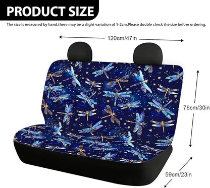 AFPANQZ Dragonfly Design Car Seat Cover for Rear Bench Seats Polyester Fabric Protects Against Dirt Pet Fur Dog Hair