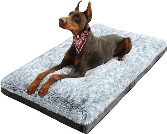 KISYYO XXL Dog Bed Deluxe Cozy Plush Fixable Dog Kennel Beds for Crates Washable Dog Bed 48 x 30 x 3 Inches,