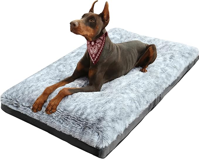 KISYYO XL Dog Bed Deluxe Cozy Plush Fixable Dog Kennel Beds for Crates Washable Dog Bed 42 x 28 x 3 Inches,